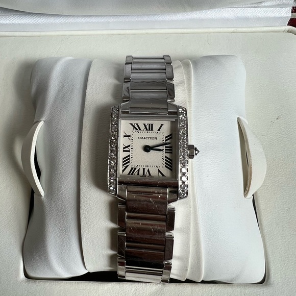 Cartier French tank watch with diamonds and sapphire - Picture 6 of 6